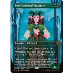画像1: (FOIL)(フルアート)(0140)葉冠の幻想家/Leaf-Crowned Visionary《英語》【SPG】