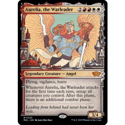 (ダブルレインボウFOIL)戦導者オレリア/Aurelia, the Warleader《英語》【MUL】
