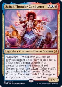 [EX+](FOIL)雷の指揮者、ザファイ/Zaffai, Thunder Conductor《英語》【Commander 2021】