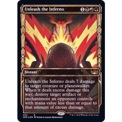 (箔押しFOIL)(ショーケース枠)(402)豪火を放て/Unleash the Inferno《英語》【SNC】