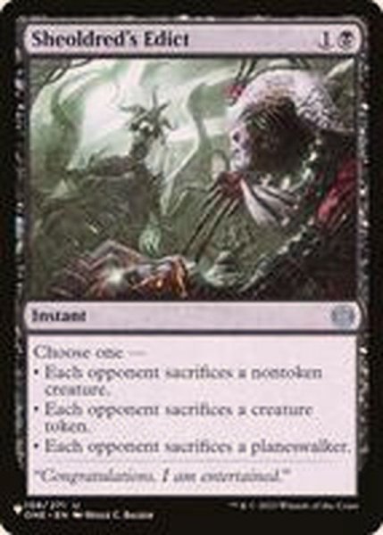 画像1: [EX+]シェオルドレッドの勅令/Sheoldred's Edict《英語》【Reprint Cards(The List)】 (1)
