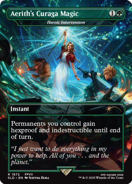 画像1: (FOIL)(1872)エアリスの魔法「ケアルガ」/Aerith's Curaga Magic　//　英雄的介入/Heroic Intervention《英語》【SLD】 (1)