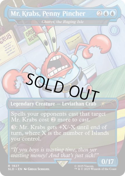 画像1: [EX+](FOIL)(1927)Mr. Krabs, Penny Pincher　//　怒り狂う島嶼、キャリクス/Charix, the Raging Isle《英語》【SLD】 (1)