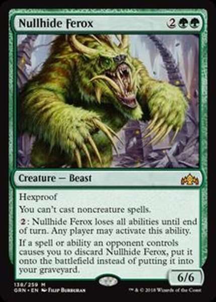 無効皮のフェロックス Nullhide Ferox 英語 Grn カードラッシュ Mtg