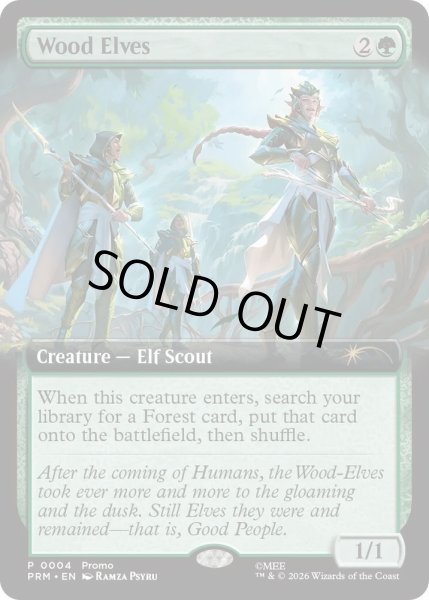 画像1: (FOIL)(フルアート)(0004)ウッド・エルフ/Wood Elves《英語》【PRM】 (1)