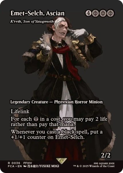 画像1: (FOIL)アシエン・エメトセルク/Emet-Selch, Ascian　//　ヨーグモスの息子、ケリク/K'rrik, Son of Yawgmoth《英語》【FCA】 (1)