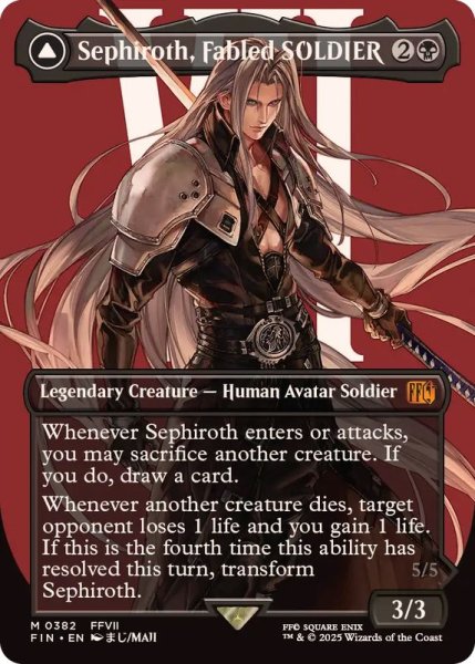 画像1: [EX](フルアート)(0382)威名のソルジャー、セフィロス/Sephiroth, Fabled SOLDIER《英語》【FIN】 (1)