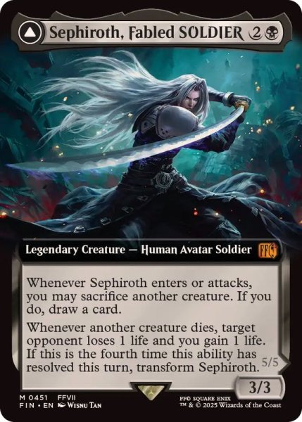 画像1: [EX+](フルアート)(0451)威名のソルジャー、セフィロス/Sephiroth, Fabled SOLDIER《英語》【FIN】 (1)