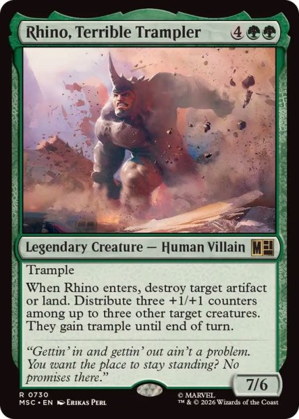画像1: (FOIL)恐怖の蹂躙者、ライノ/Rhino, Terrible Trampler《英語》【MSC】 (1)
