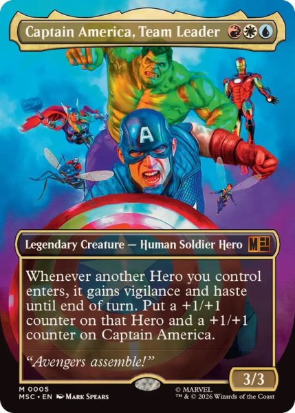 画像1: [EX+](FOIL)(フルアート)チームのリーダー、キャプテン・アメリカ/Captain America, Team Leader《英語》【MSC】 (1)