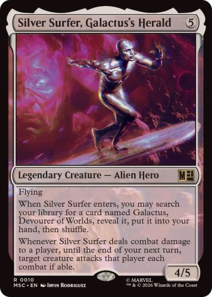 MTG シルバー foil 英語版 オルサンクのパランティール 銀幕 指輪物語 ギャラクタスのヘラルド、シルバーサーファー/Silver Surfer