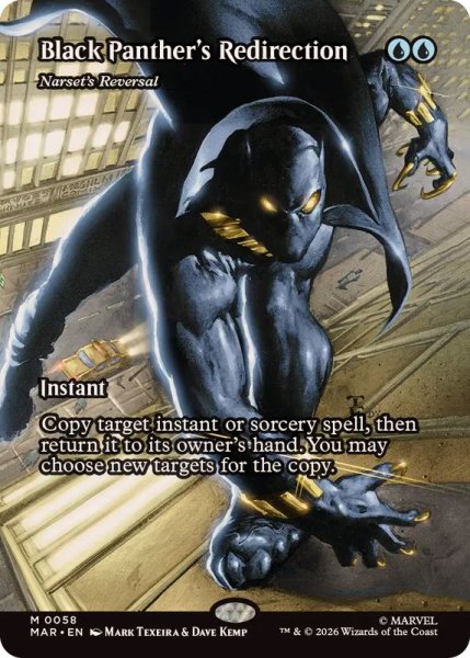 画像1: (FOIL)(フルアート)(0058)ブラック・パンサーの方向転換/Black Panther's Redirection　//　ナーセットの逆転/Narset's Reversal《英語》【MAR】 (1)