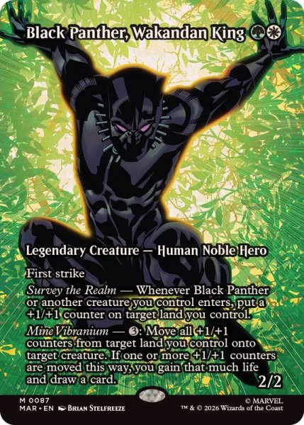画像1: (FOIL)(フルアート)(0087)ワカンダの王、ブラック・パンサー/Black Panther, Wakandan King《英語》【MAR】 (1)