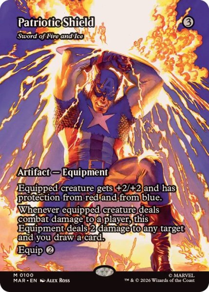 画像1: (フルアート)(0100)愛国の盾/Partiotic Shield　//　火と氷の剣/Sword of Fire and Ice《英語》【MAR】 (1)