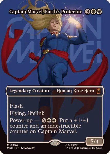 画像1: (FOIL)(フルアート)(0354)地球の守護者、キャプテン・マーベル/Captain Marvel, Earth's Protector《英語》【MSH】 (1)