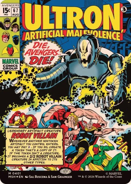 画像1: (FOIL)(フルアート)(0401)人の作りし悪、ウルトロン/Ultron, Artificial Malevolence《英語》【MSH】 (1)