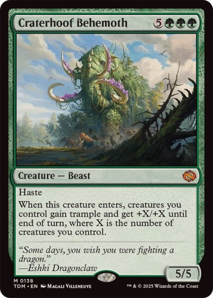 画像1: [EX+](FOIL)孔蹄のビヒモス/Craterhoof Behemoth《英語》【TDM】 (1)