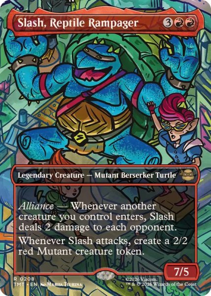 画像1: (FOIL)(フルアート)破天荒爬虫類、スラッシュ/Slash, Reptile Rampager《英語》【TMT】 (1)