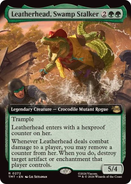 画像1: (FOIL)(フルアート)沼地のハンター、レザーヘッド/Leatherhead, Swamp Stalker《英語》【TMT】 (1)