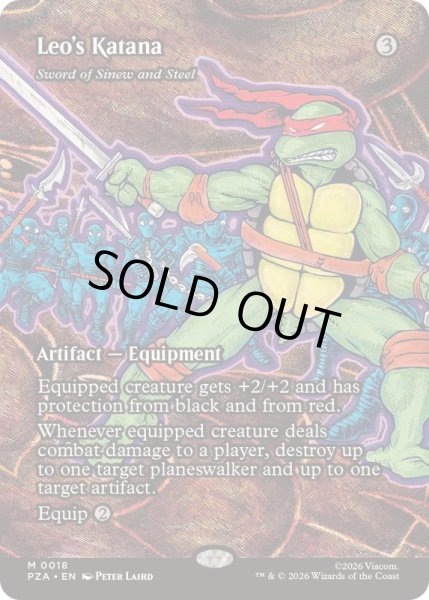 画像1: (FOIL)(フルアート)レオナルドの刀/Leo's Katana　//　筋腱と鋼鉄の剣/Sword of Sinew and Steel《英語》【PZA】 (1)