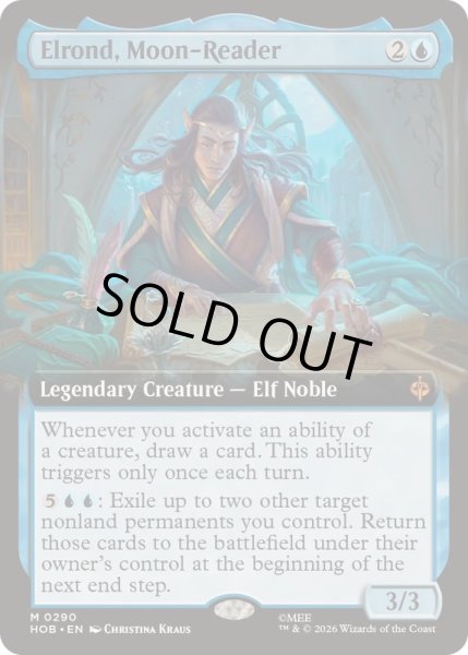 画像1: [EX+](FOIL)(フルアート)月を読む者、エルロンド/Elrond, Moon-Reader《英語》【HOB】 (1)