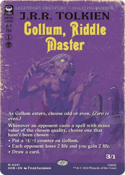 画像1: [EX+](フルアート)なぞなぞ名人、ゴラム/Gollum, Riddle Master《英語》【HOB】 (1)