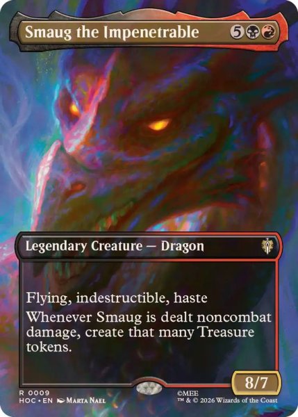 画像1: (FOIL)(フルアート)刃通さぬもの、スマウグ/Smaug the Impenetrable《英語》【HOC】 (1)
