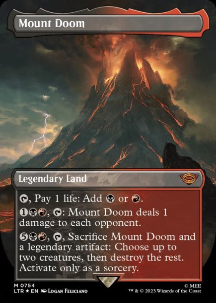 画像1: [EX+](サージFOIL)(フルアート)滅びの山/Mount Doom《英語》【LTR】 (1)