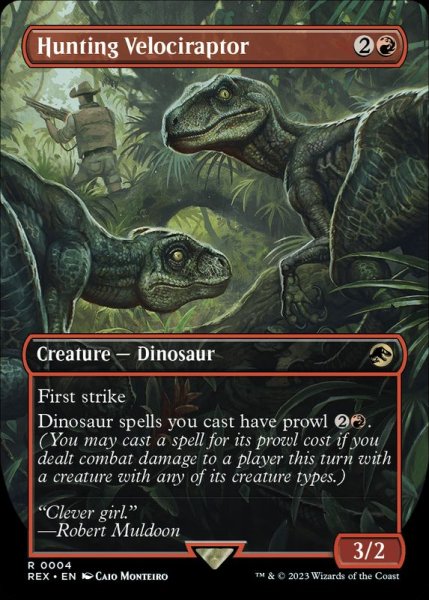 画像1: (FOIL)(フルアート)狩りをするヴェロキラプトル/Hunting Velociraptor《英語》【REX】 (1)