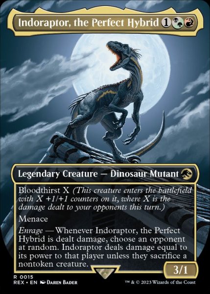 画像1: [EX](フルアート)究極のハイブリッド恐竜、インドラプトル/Indoraptor, the Perfect Hybrid《英語》【REX】 (1)