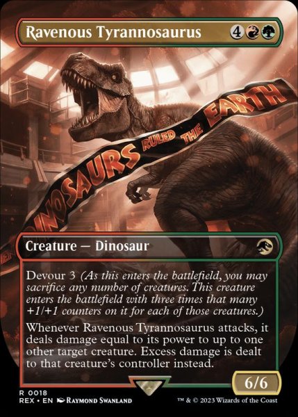 画像1: (FOIL)(フルアート)貪欲なティラノサウルス/Ravenous Tyrannosaurus《英語》【REX】 (1)