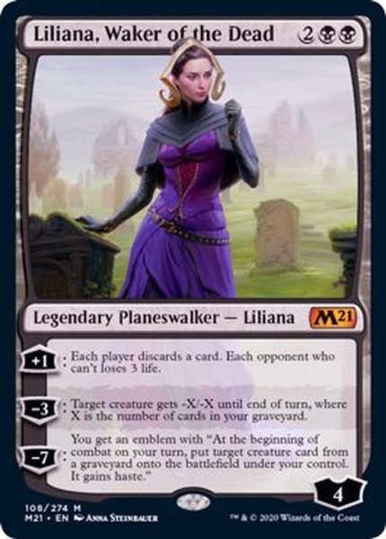 画像1: 死者を目覚めさせる者、リリアナ/Liliana, Waker of the Dead《英語》【M21】 (1)