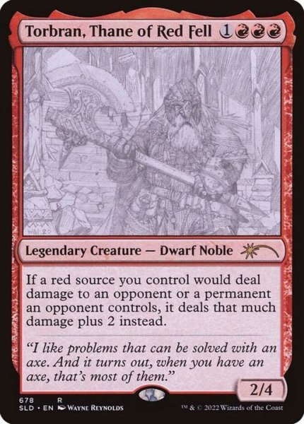 画像1: [EX+](FOIL)(678)朱地洞の族長、トーブラン/Torbran, Thane of Red Fell《英語》【SLD】 (1)