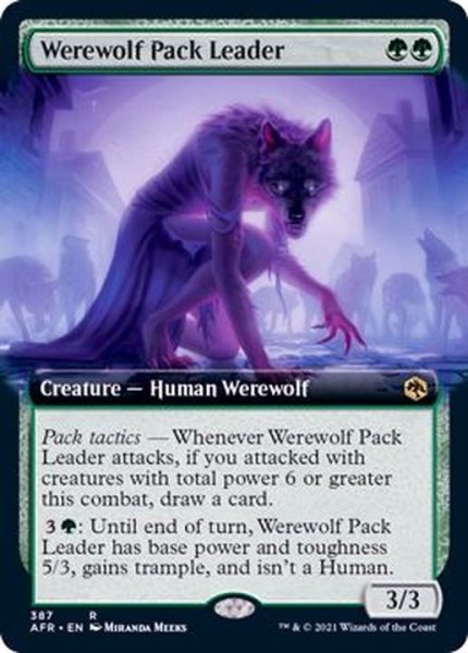 画像1: (FOIL)(フルアート)群れ率いの人狼/Werewolf Pack Leader《英語》【AFR】 (1)