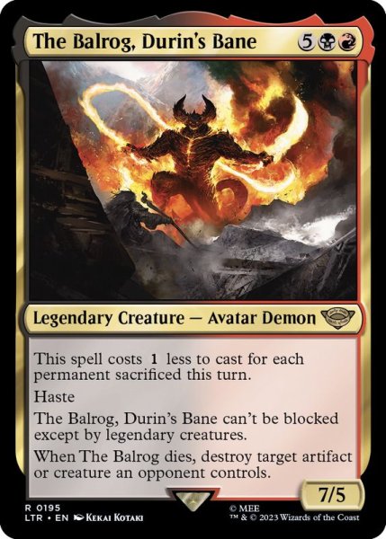 画像1: [EX+](FOIL)ドゥリンの禍、バルログ/The Balrog, Durin's Bane《英語》【LTR】 (1)