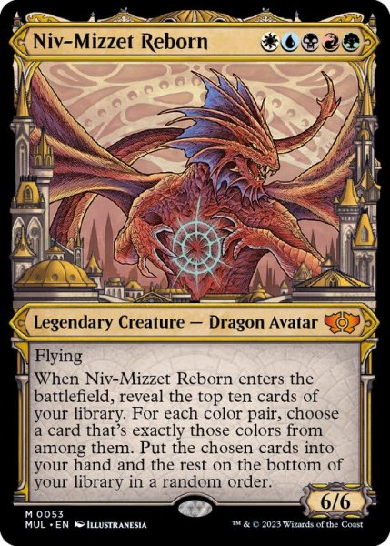 画像1: [EX+](ダブルレインボウFOIL)ニヴ＝ミゼット再誕/Niv-Mizzet Reborn《英語》【MUL】 (1)