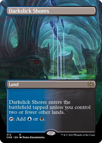 画像1: [EX+](FOIL)(フルアート)闇滑りの岸/Darkslick Shores《英語》【ONE】 (1)