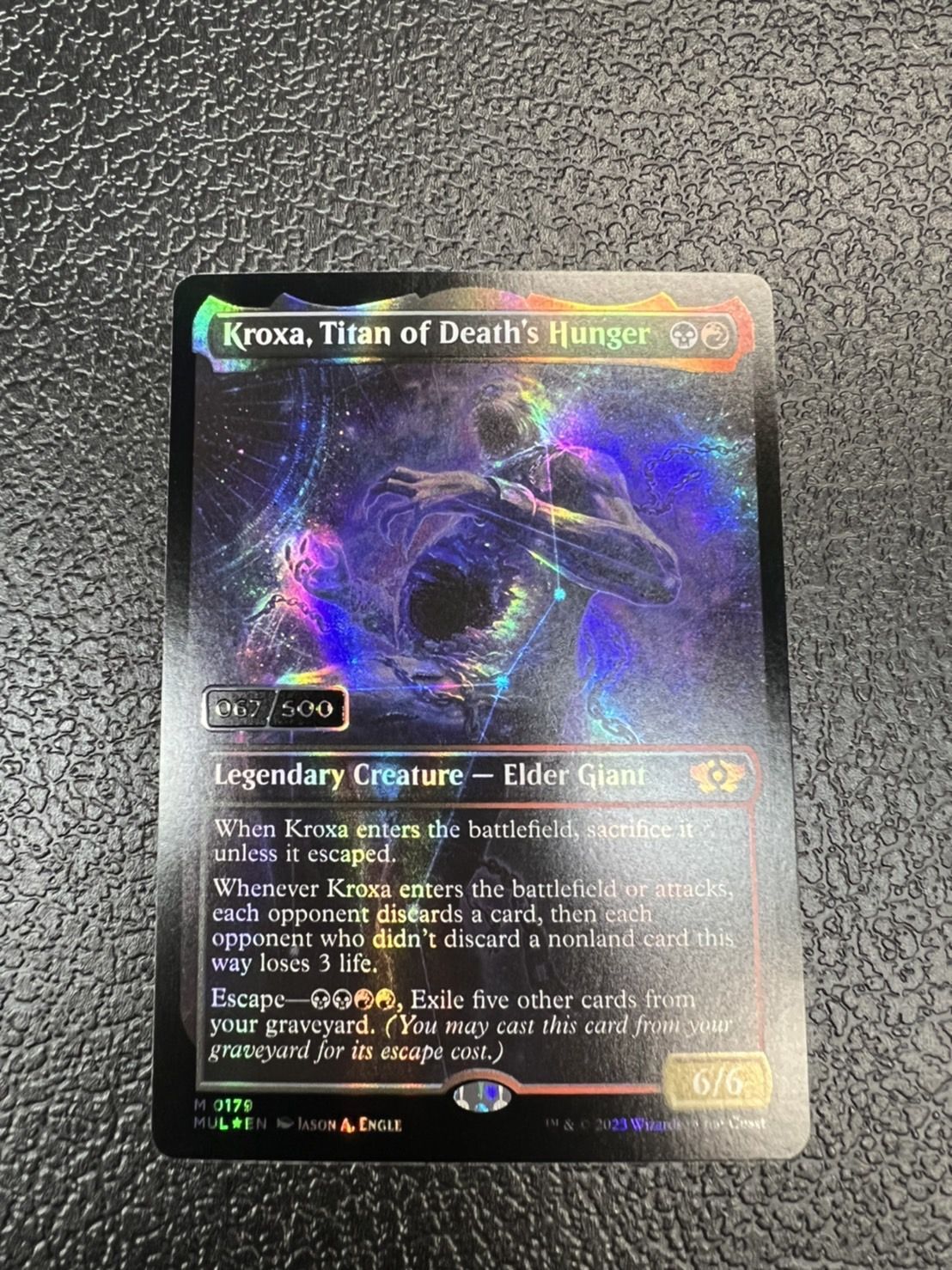 (ダブルレインボウFOIL)死の飢えのタイタン、クロクサ/Kroxa, Titan of Death's Hunger《英語》【MUL】