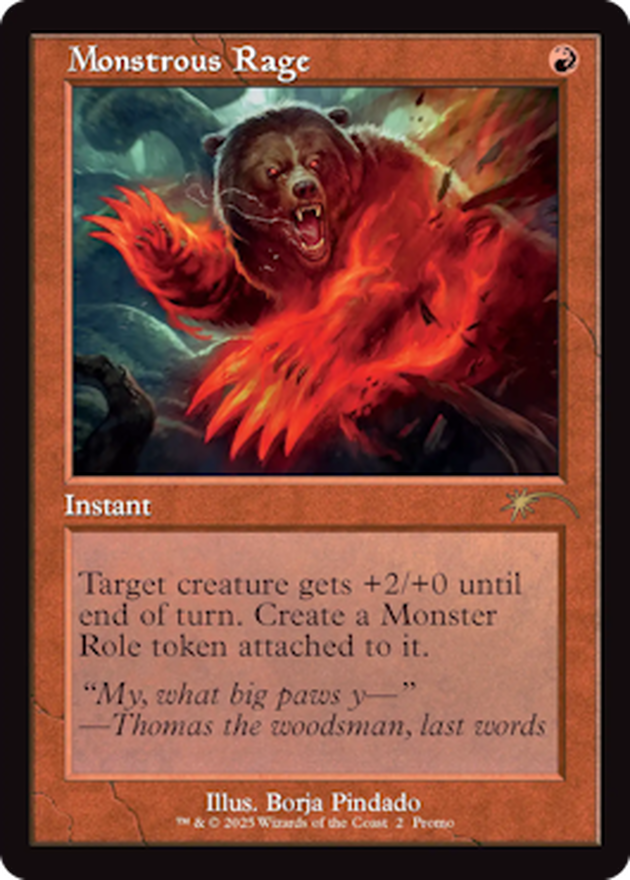 EX+](FOIL)(旧枠仕様)巨怪の怒り/Monstrous Rage《英語》【PRM】