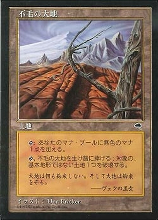 mtg 不毛の大地 2枚セット POOR]不毛の大地/Wasteland《日本語》【TMP】