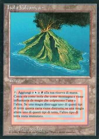 ★美品・超希少　MTG イタリア語　Demonietto Provocatore HPLD](インク)Volcanic Island《イタリア語》【3ED(FBB)】#311