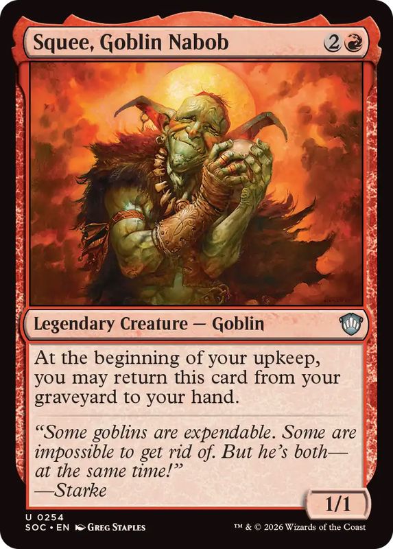 MTG ゴブリンの太守スクイー Squee, Goblin Nabob 英語 EX+]ゴブリンの太守スクイー/Squee, Goblin Nabob《英語》【SOC】