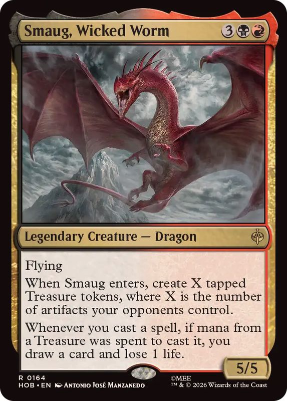 MTG 悪い長虫、スマウグ　英語版 ボーダーレス foil 1枚 FOIL)悪い長虫、スマウグ/Smaug, Wicked Worm《英語》【HOB】